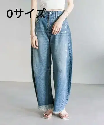 택 포함 새상품 미스틱 커브 데님 0 사이즈 네이비