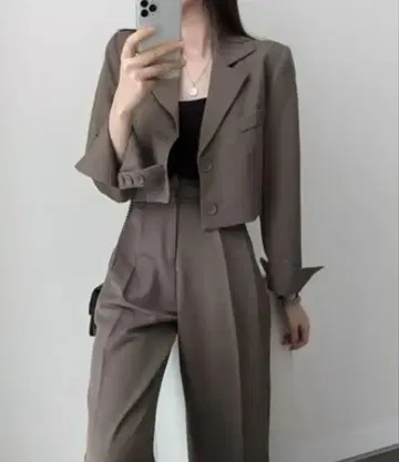 브라운 자켓 팬츠 셋업