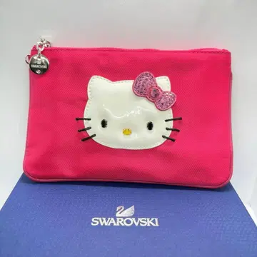 스와로브스키 x Hello Kitty 콜라보 파우치 핑크 크리스탈 상자