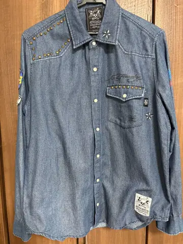 Ed Hardy 에드 하디 스터드 데님 셔츠