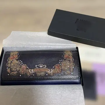 ANNA SUI 지갑 꽃무늬 네이비