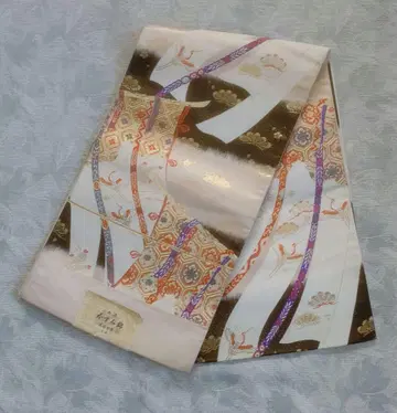 후쿠로 오비 카스미니시키 순수 실크 오비 롯츠 니시진 미재단 중고품
