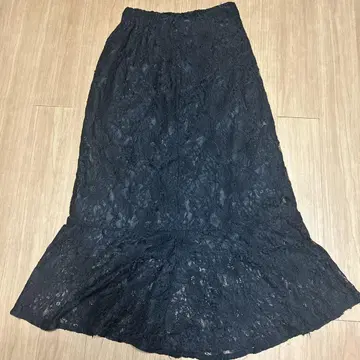 GRL 블랙 레이스 롱 스커트 M 사이즈