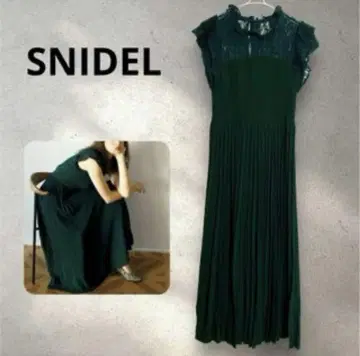 새상품급 즉시 발송 SNIDEL 가든 니트 원피스 그린 롱
