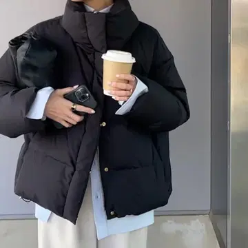 택 포함 새상품 Deuxieme classe 숏 다운 블랙