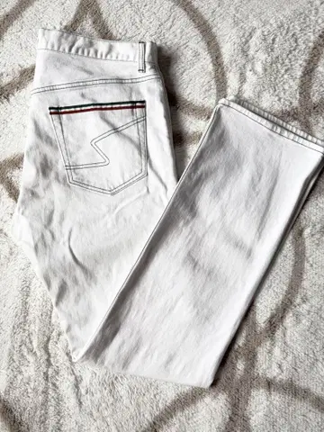 시나코바 화이트 데님 팬츠 빅 사이즈