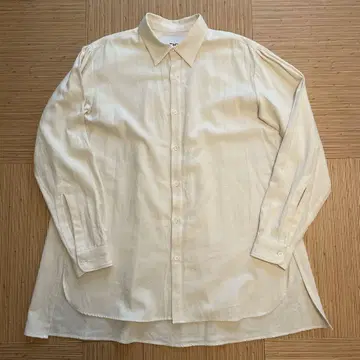 CTHY 실크 혼방 롱 셔츠 크림색