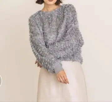미사용 Gready Brilliant 3D 프린지 자카드 돌먼 블라우스