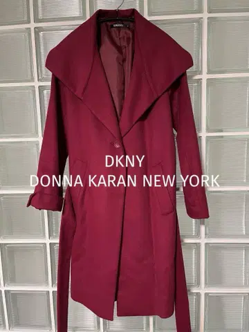 DKNY 버건디 롱 코트 사이즈 40