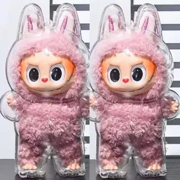 Labubu 라부부 보호 아크릴 투명 케이스 입상 2점 세트