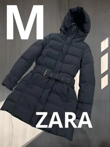 ZARA 자라 다운 코트 롱 벨트 포함 블랙 다운 70%