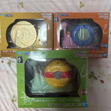 원피스 25th 미사용 덴덴무시 스피커 루피 조로 골든