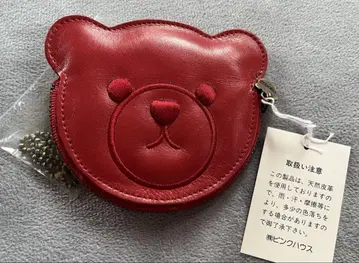 [ 미사용 ] 핑크하우스 빨간색 곰 모양 코인 케이스