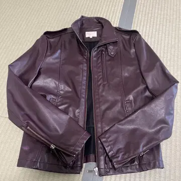 [ 가격 인하 ] BUONA GIORNATA 와인 레드 가죽 자켓 S