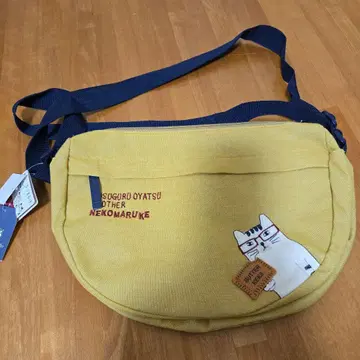 KUSUGURU 고양이 가득 숄더백 겨자색