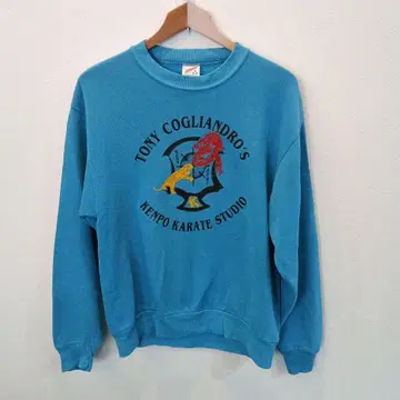 80s~90s 빈티지 USA제 맨투맨 M 터콰이즈 블루