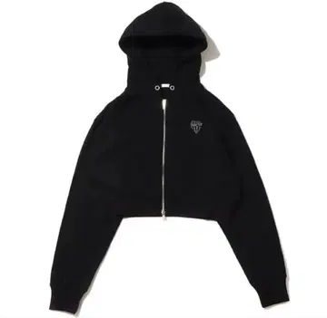 atmos pink 하트 로고 자수 숏 ZIP 후디 BLACK