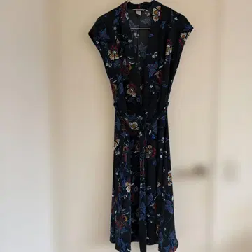 H&M 꽃무늬 롱 드레스 블랙