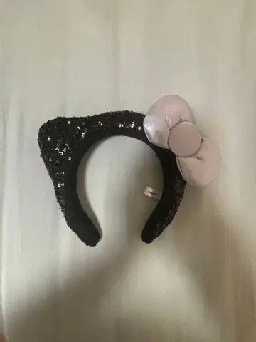 고양이 귀 스팽글 머리띠 블랙 유니버셜