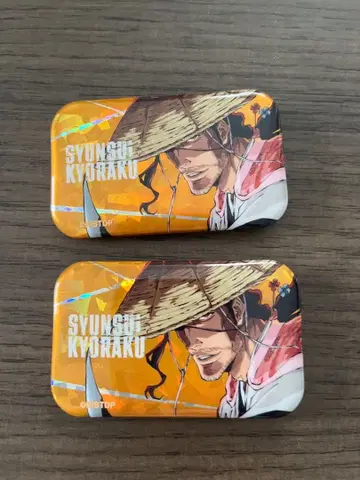 BLEACH 홀로그램 가공 스퀘어 캔뱃지 쿄라쿠 슌스이