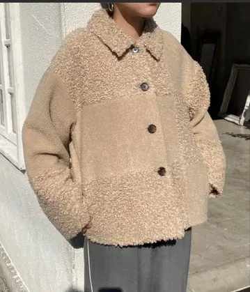 로리즈팜 패치워크 보아 블루종 새상품