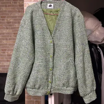 그린 트위드 자켓