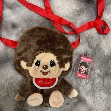 몬치치 봉제 인형 미니백 앉은 패키지 피규어 키체인 2개 세트