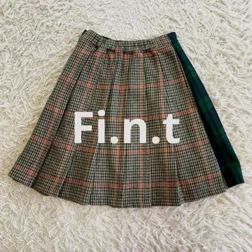 Fi.n.t 플리츠 스커트 (그린 브라운)