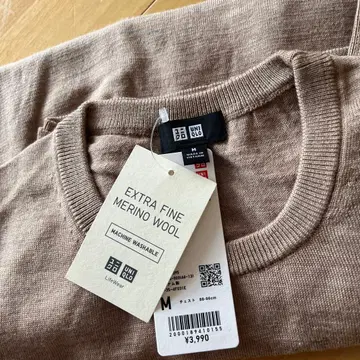 UNIQLO 엑스트라 파인 메리노울 스웨터 M 베이지