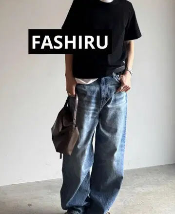 FASHIRU x SOMETHING 배기 핏 데님 팬츠