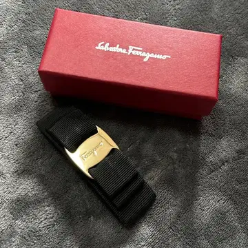 Salvatore Ferragamo 블랙 리본 헤어 클립 머리핀