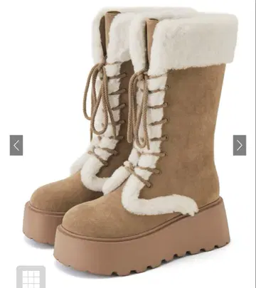 스웨이드 무스탕 레이스업 부츠