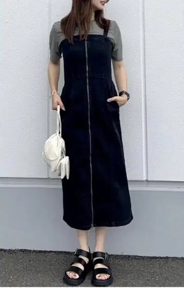 GU 데님 프론트 지퍼 원피스 XL 택 포함 새상품!