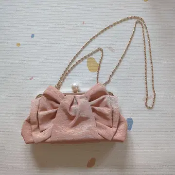 리본 디자인 파티 백 핑크