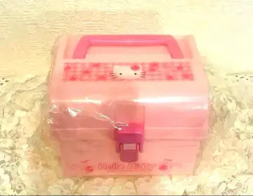 레트로 레어 카멜리아 로즈 키티 수납 박스 손잡이 달린 BOX 핑크