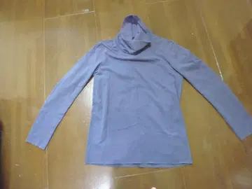 어태치먼트 터틀넥 티셔츠 블루 그레이 S