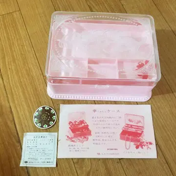 쇼와 레트로 고양이 무늬 핑크 케이스 소품함