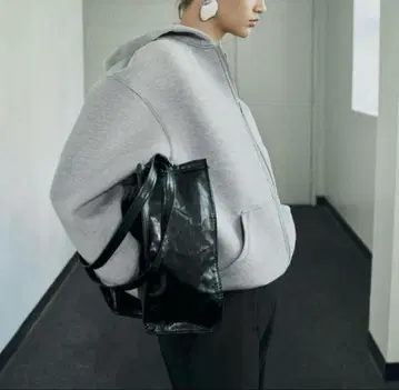 ZARA 네오프렌 이펙트 자켓 후드티 S 그레이