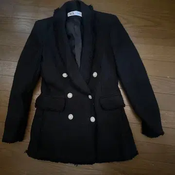 ZARA 트위드 더블 브레스트 자켓