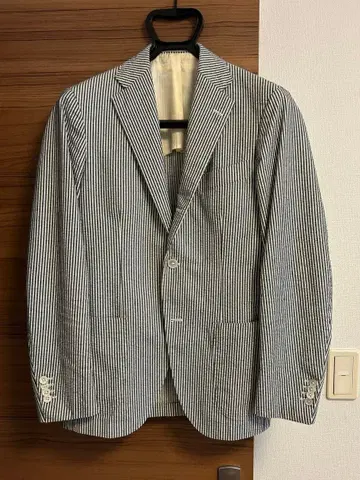 BEAMS F 시어서커 스트라이프 자켓 46