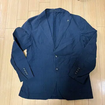 딸리아또레 TAGLIATORE 네이비 시어서커 비즈니스 정장