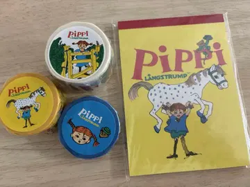 장화 신은 피피 Pippi 마스킹 테이프 3개와 메모장