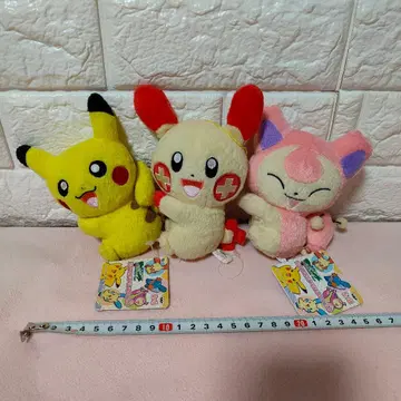 봉제 인형 3개 세트 피카츄 플러스르 에네코