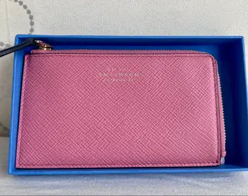 스마이슨 SMYTHSON 지갑 프래그먼트 케이스/카드 코인 케이스/핑크