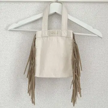 SeaRoomlynn 프린지 장식 베이지 미니 핸드백