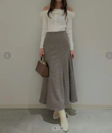 에스카르고 내로우 스커트 브라운 size1
