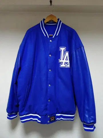Dodgers 바시티 자켓 <리버서블> 소매 가죽/나일론 빅 사이즈