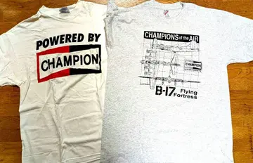 POWERED BY CHAMPION & B-17 티셔츠 2장 세트 E