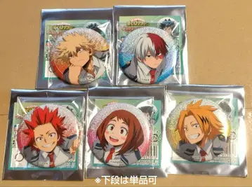 글리터 캔 배지 바쿠고 토도로키 키리시마 카미나리 우라라카 세트