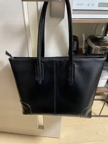 블랙 가죽 비즈니스 백